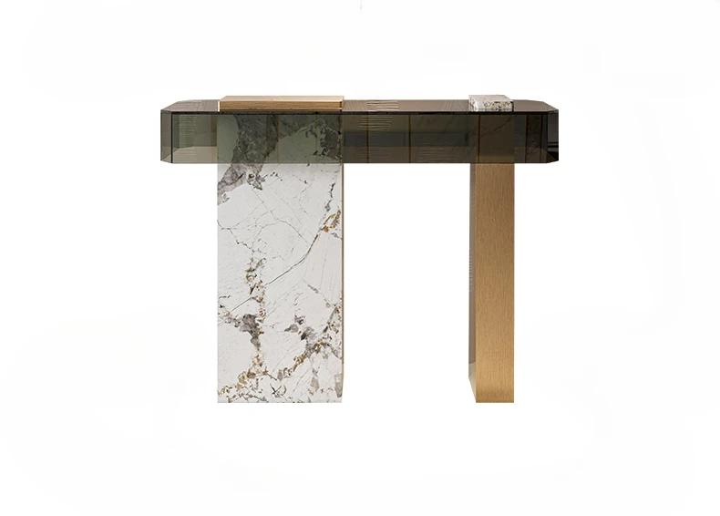 Пост-модерн минималистский Гонконгский стиль фойе домашние Итальянские Стеклянные консоли столы 
Пост-модерн минималистский Гонконгский стиль фойе домашние Итальянские Стеклянные консоли столы