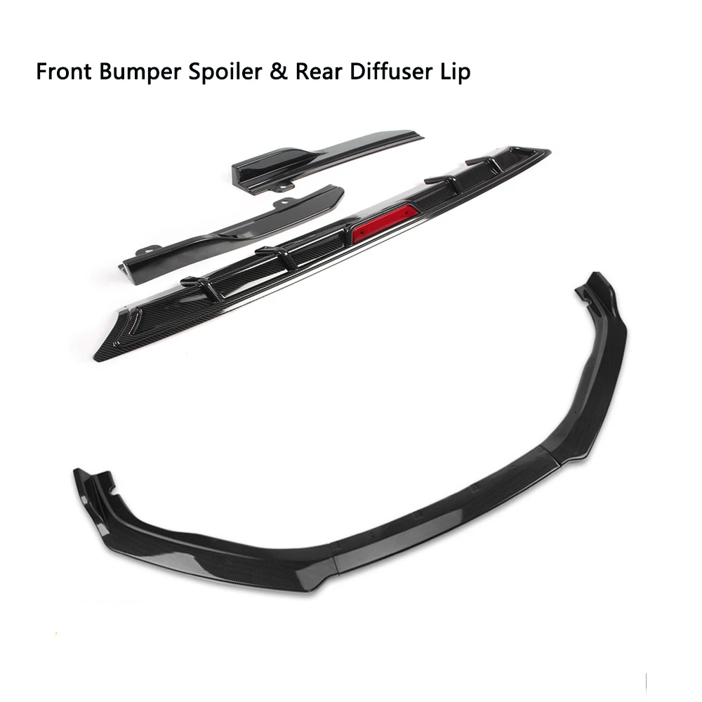 

For Honda Accord 10th 2018 Front Bumper Spoiler Guard Plate Carbon Fiber Look/Gloss Black Splitter Side Cover Rear Diffuser Lip
