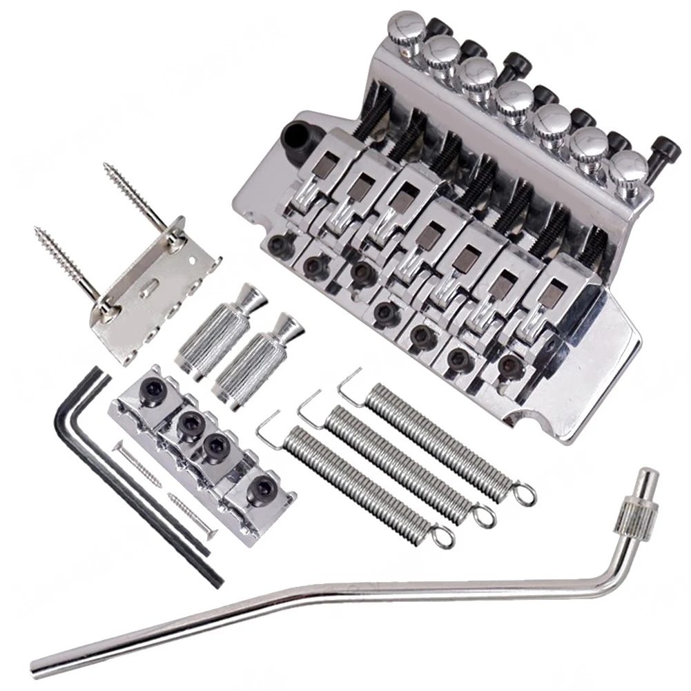 Features Double Lock Systyem Guitar Bridge Seven String Spacing Swing Bridge Vibrato System Mount Package Content
Features Double Lock Systyem Guitar Bridge Seven String Spacing Swing Bridge Vibrato System Mount Package Content