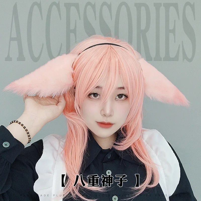 

Genshin Impact Yae Miko Headband Cosplay Plush Fox Ears Hairpin Headwear Lolita Halloween Party Game Costumes Hair Accessories