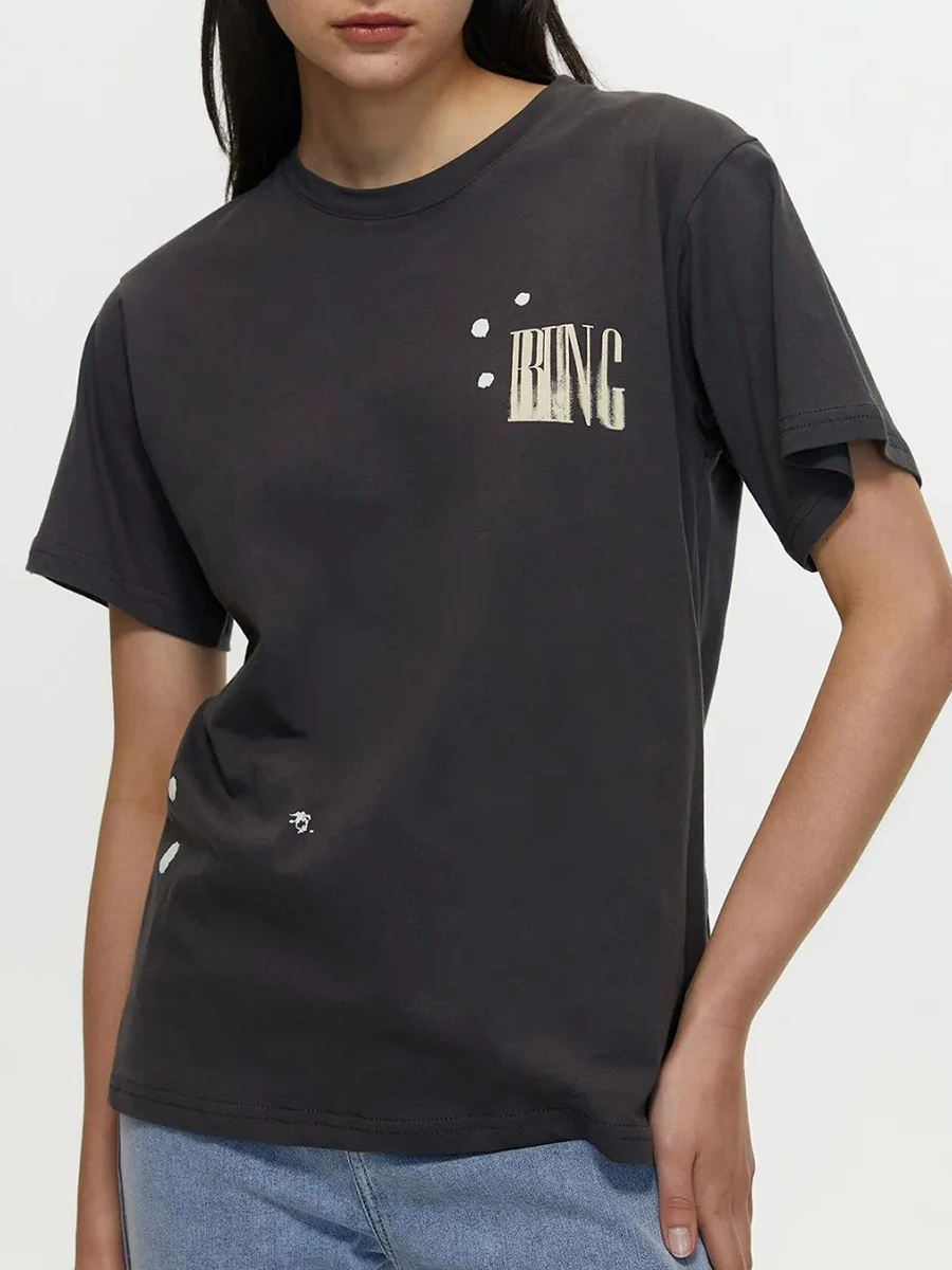 Simple Letter Print Solid T-shirts Women Summer Casual Streetwear Dark Grey Cotton Short Sleeve Tees Classic Vintage Chic Tops
Simple Letter Print Solid T-shirts Women Summer Casual Streetwear Dark Grey Cotton Short Sleeve Tees Classic Vintage Chic Tops