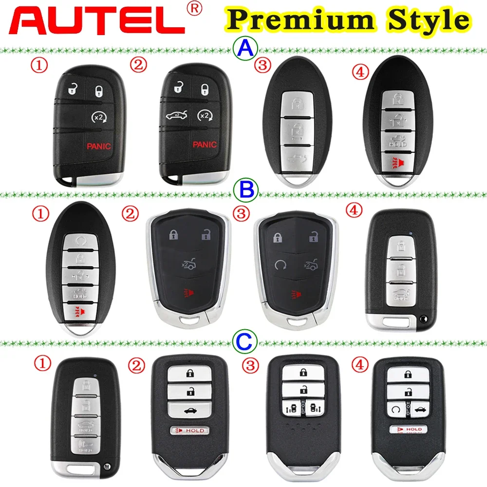 AUTEL Premium Style Universal Smart Key for Chrysler/Cadillac/Honda/Hyundai/Nissan Used with MaxiIM KM100 KM100E IM508 IM608 PRO
AUTEL Premium Style Universal Smart Key for Chrysler/Cadillac/Honda/Hyundai/Nissan Used with MaxiIM KM100 KM100E IM508 IM608 PRO