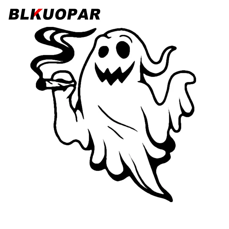 

BLKUOPAR Ghost Smoking Blunt Graphics Car Stickers Occlusion Scratch Die Cut Decal Vinyl Creative JDM Laptop Car Door Protector