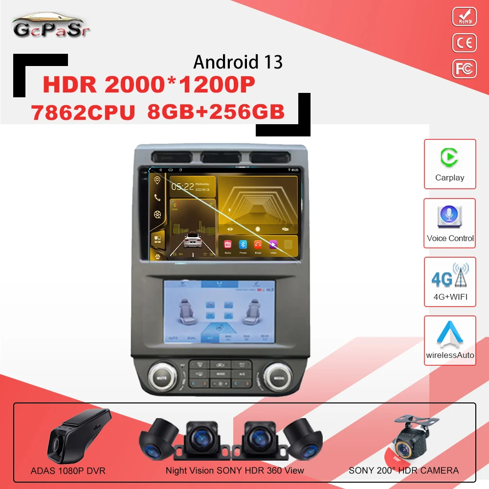 Android 13 автомобильный экран плеер 7862CPU для Ford F150 2015-2021, автомобильное радио, автомобильный GPS-навигатор, стереоплеер, экран для телефона, DVD, видеорегистратор
Android 13 автомобильный экран плеер 7862CPU для Ford F150 2015-2021, автомобильное радио, автомобильный GPS-навигатор, стереоплеер, экран для телефона, DVD, видеорегистратор
