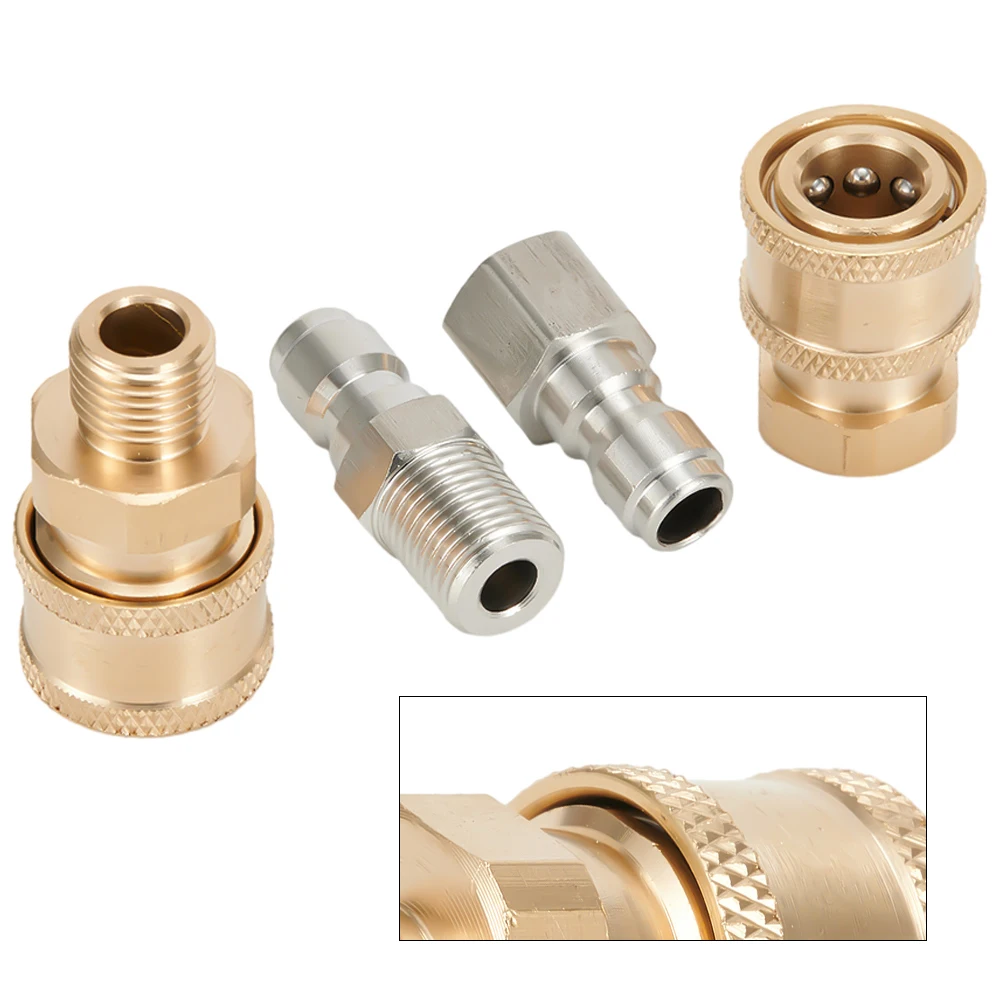 

1PC Pressure Washer Coupling Quick-Release Adapter 1/4" Male Fitting Connector Replacement For Garden Joints Part