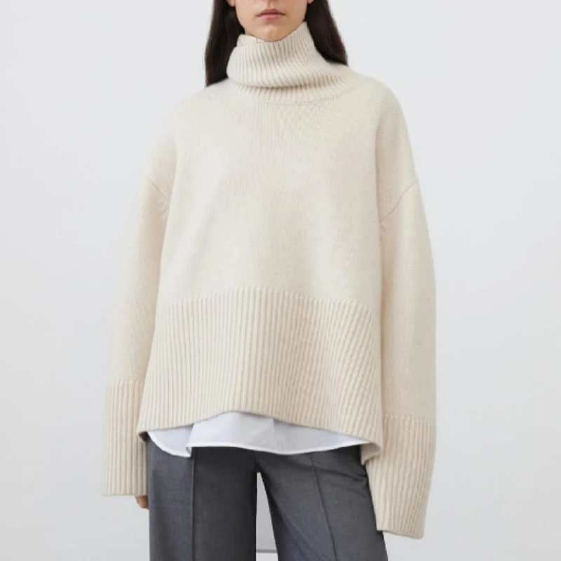 Women Autumn and Winter Loose Solid Color Turtleneck Pullover Sweater New
Women Autumn and Winter Loose Solid Color Turtleneck Pullover Sweater New
