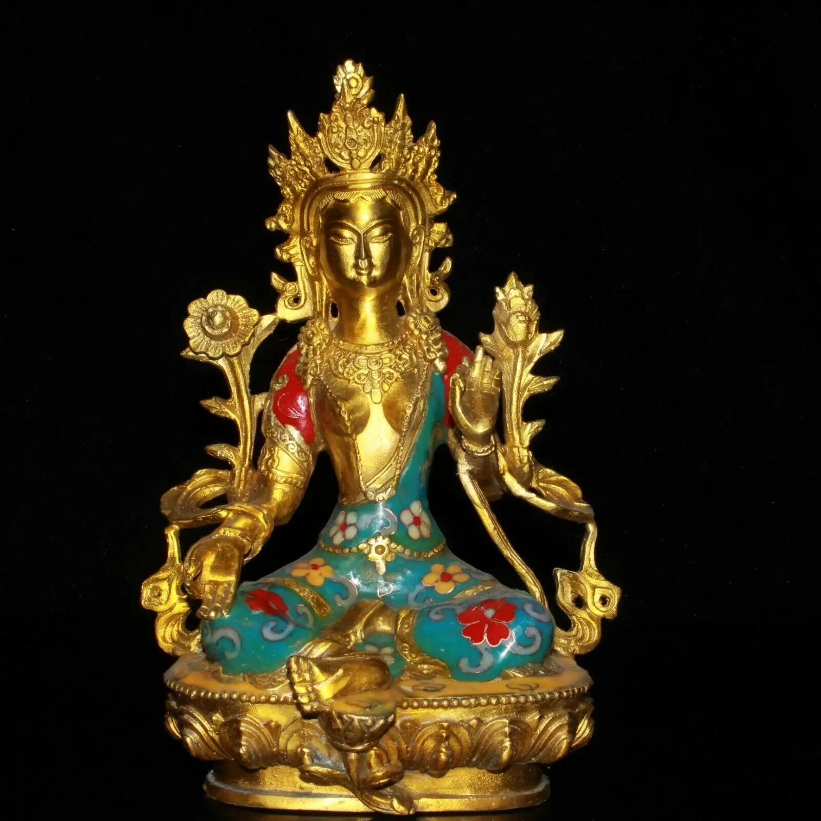 8,6 ''китайская перегородчатая эмаль Copper Kwan-yin статуя Гуаньинь старая латунная статуя
8,6 ''китайская перегородчатая эмаль Copper Kwan-yin статуя Гуаньинь старая латунная статуя