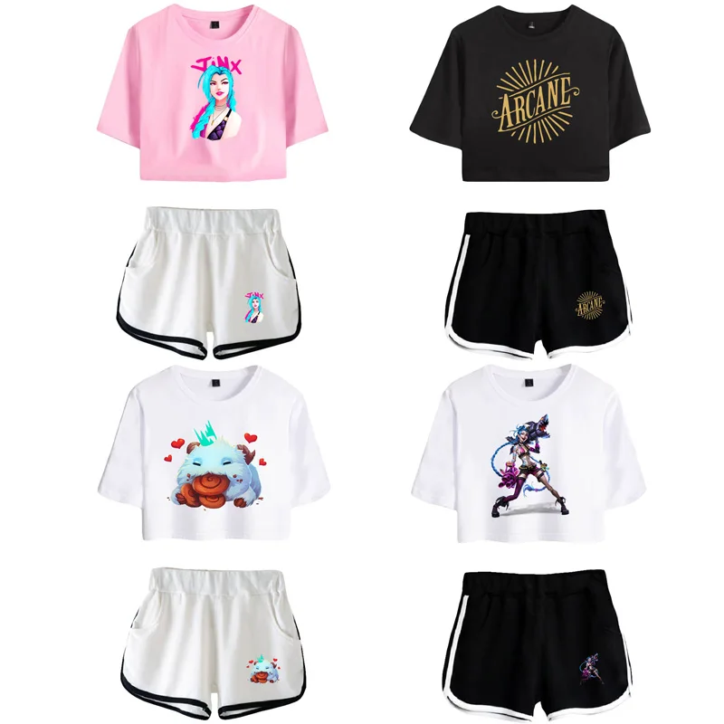 LoL Arcane Cosplay Costumes JINX Short Sleeve Shirt Sport Suits 3D Pringting Tees Shorts T shirt Running Sets Girls Women
LoL Arcane Cosplay Costumes JINX Short Sleeve Shirt Sport Suits 3D Pringting Tees Shorts T shirt Running Sets Girls Women