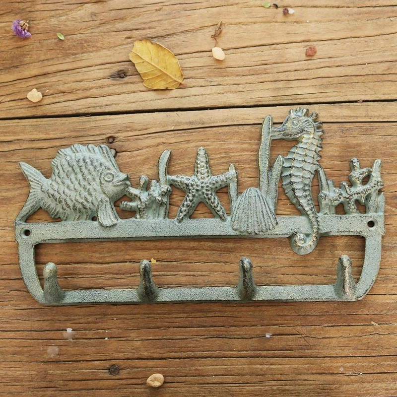 Antique Green Cast Iron Wall Mounted Hook With 4 Hangers Sea Fish Sea Star Sea Shell Sea Horse Sea Grass Theme Home Decoration
Antique Green Cast Iron Wall Mounted Hook With 4 Hangers Sea Fish Sea Star Sea Shell Sea Horse Sea Grass Theme Home Decoration
