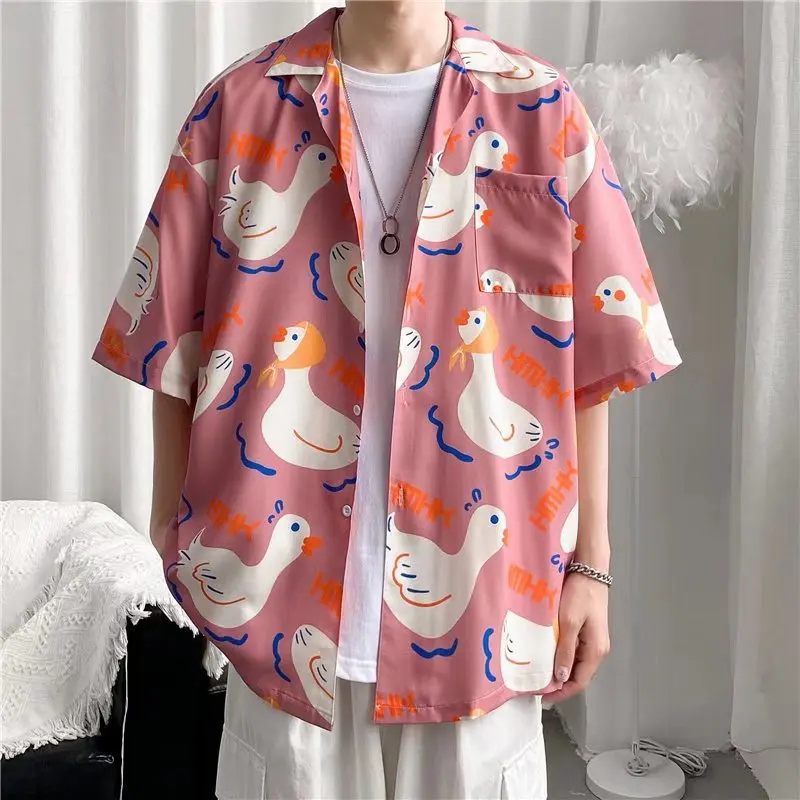 Summer Vintage oil painting all over print duck print short sleeved shirts men lovers loose beach five sleeve shirts fashion
Summer Vintage oil painting all over print duck print short sleeved shirts men lovers loose beach five sleeve shirts fashion