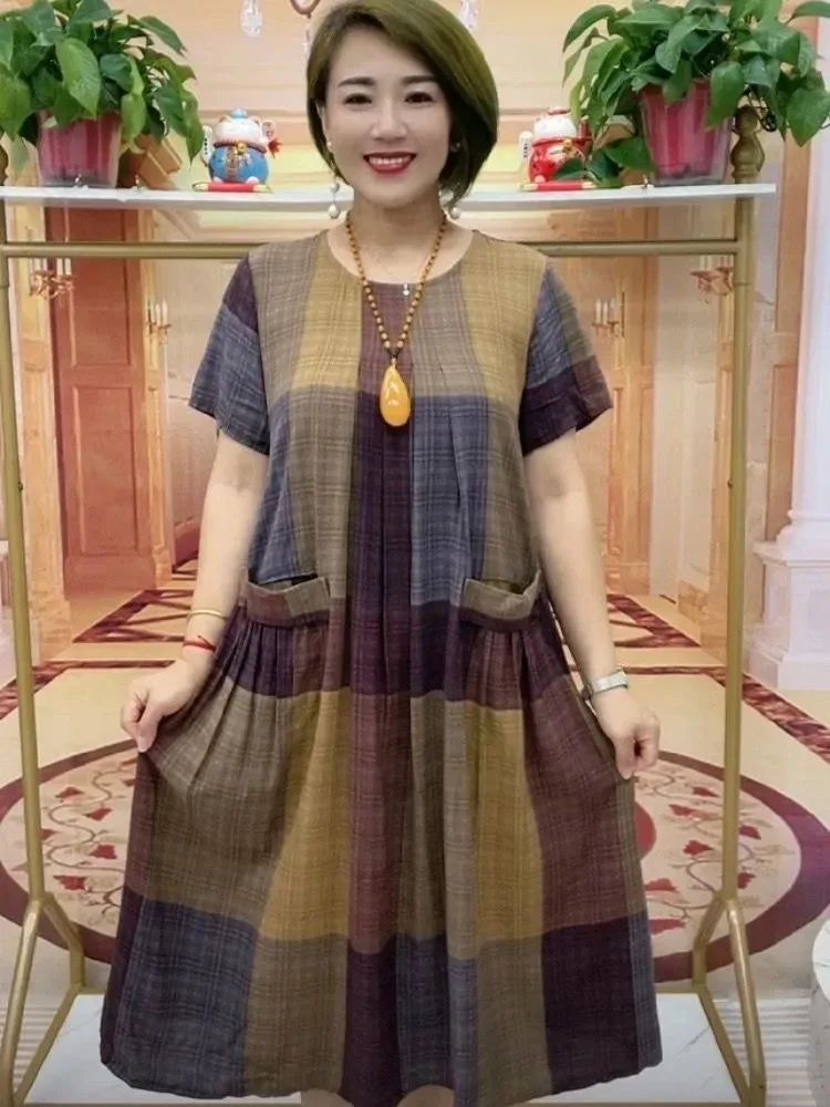 Женское весенне-осеннее винтажное платье-рубашка в клетку, женское повседневное короткое платье с длинным рукавом, женское длинное платье, новый стиль 2024, D103 
Женское весенне-осеннее винтажное платье-рубашка в клетку, женское повседневное короткое платье с длинным рукавом, женское длинное платье, новый стиль 2024, D103