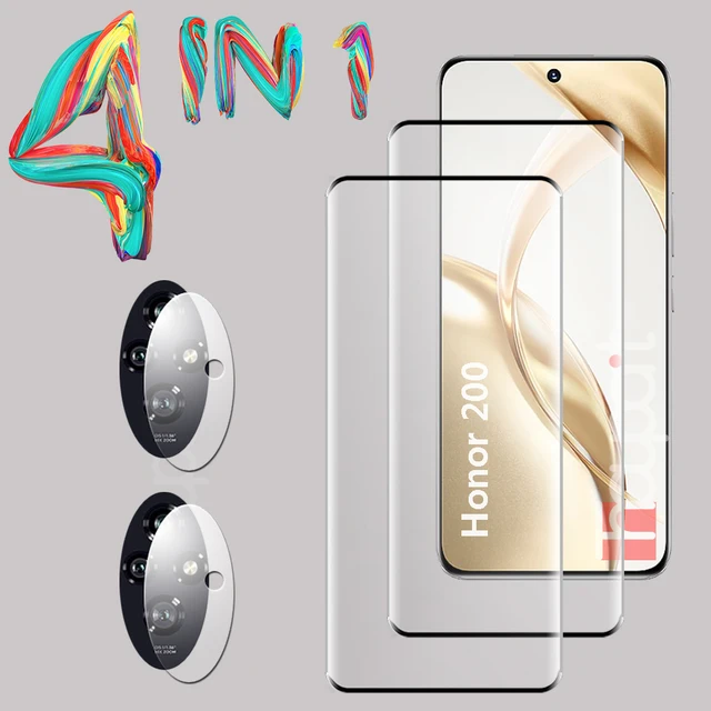 Protecteur d'écran et d'objectif d'appareil photo en verre 3D, film de protection pour Honor 200 Pro, Guatemala, 200 1
