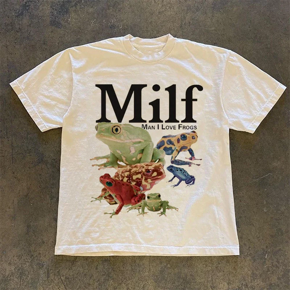 Модная уличная футболка с коротким рукавом, Забавный Универсальный Повседневный базовый топ с милым мультяшным принтом лягушки, свободная футболка
Модная уличная футболка с коротким рукавом, Забавный Универсальный Повседневный базовый топ с милым мультяшным принтом лягушки, свободная футболка