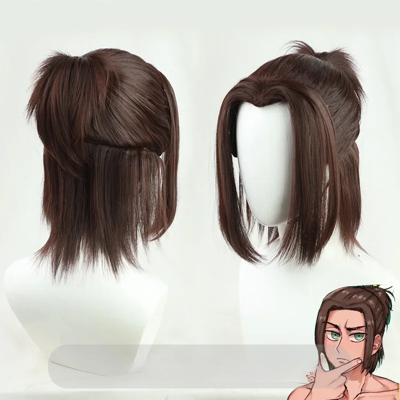 

Anime Attack on Titan Gabi Braun Cosplay Wig Short Brown Ponytail Heat Resistant Synthetic Hair Halloween Party Role Play