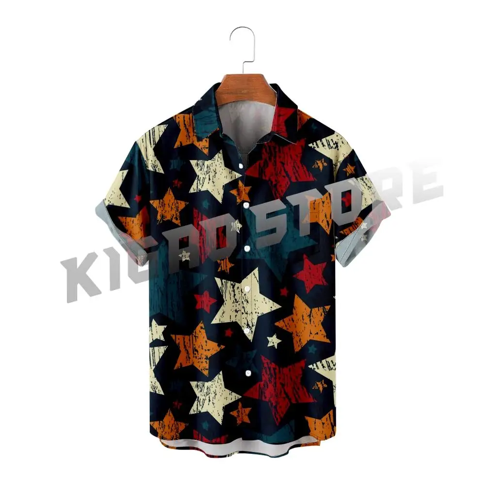 Гавайская Повседневная рубашка в стиле ретро для мужчин, Пляжная пляжная рубашка в полоску со звездами и 3D принтом, уличная Мужская модная одежда большого размера в стиле Харадзюку
Гавайская Повседневная рубашка в стиле ретро для мужчин, Пляжная пляжная рубашка в полоску со звездами и 3D принтом, уличная Мужская модная одежда большого размера в стиле Харадзюку