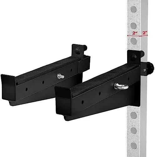 

Premium Barbell Safety Squat Bar Attachment - 1,000 LBS Capacity Squat Rack Spotter Arms 2x2 \u2013 Adjustable Height