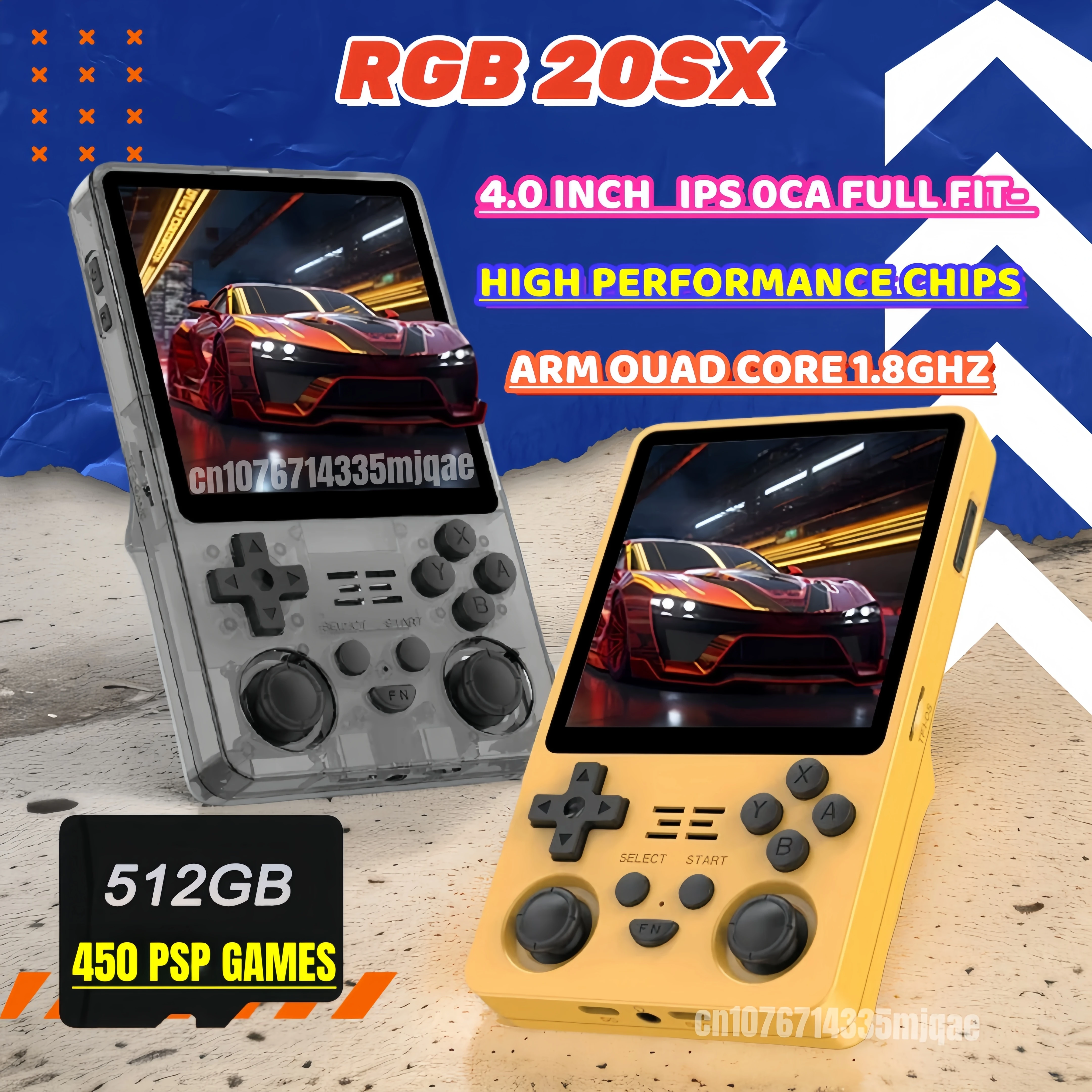 

POWKIDDY RGB20SX Portable Handheld Game Console Retro Pocket 4.0 Inch IPS Linux OS Portable Video Players 256G 512G PSP Games