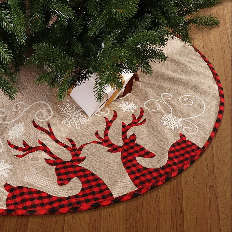

1 PCS Snowflake-Reindeer,Xmas Tree Skirt Christmas Decor 32 Inches Christmas Tree Skirt For Party Indoor Christmas Tree Decor