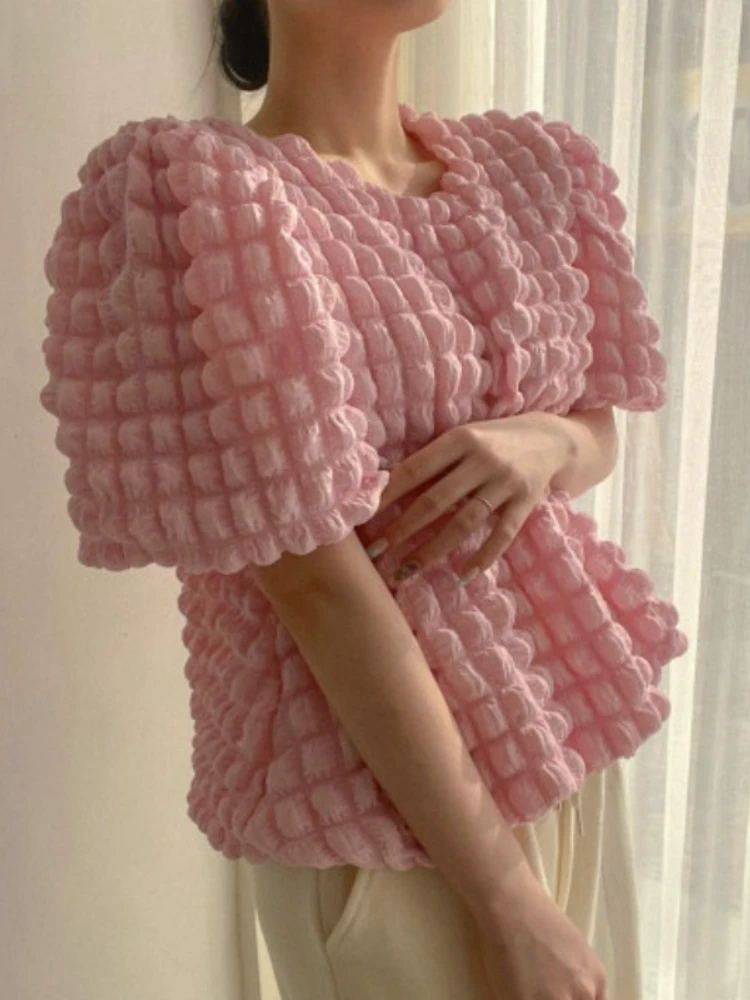 Summer Sweet Bubble Sleeve Sleeve Sleeve Shirt Women's Bubble Fabric Top Kawaii Clothes T Shirt Women Tops Aesthetic Clothes
Summer Sweet Bubble Sleeve Sleeve Sleeve Shirt Women's Bubble Fabric Top Kawaii Clothes T Shirt Women Tops Aesthetic Clothes