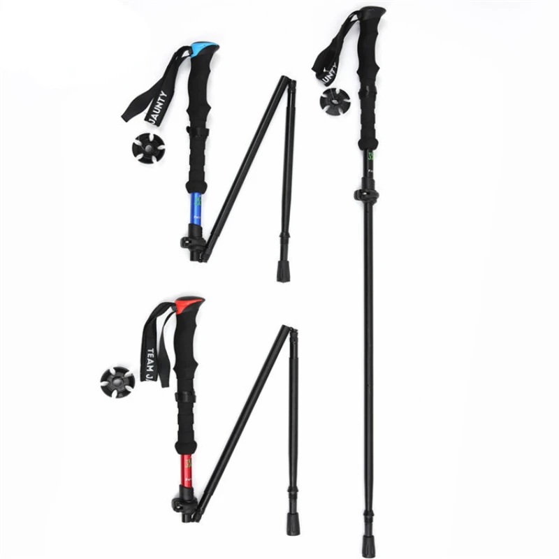 

38-125cm Trekking Poles Ultralight Carbon Fiber Folding Hiking Nordic Walking Stick Quick Flip-Lock Telescopic Crutches