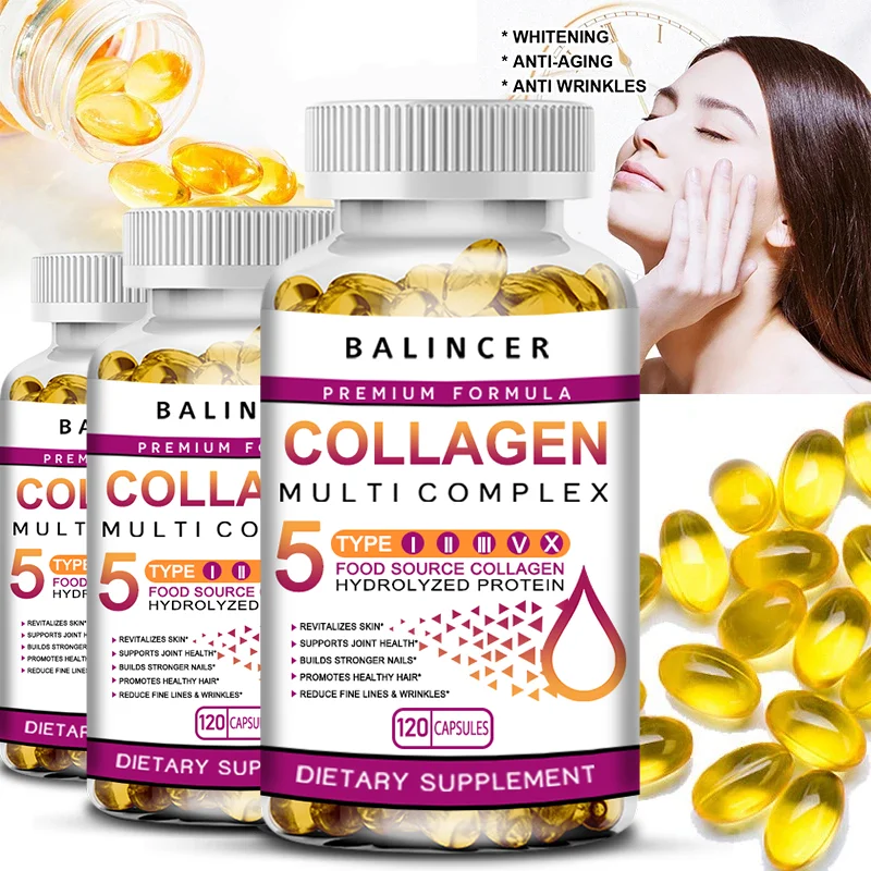Collagen Multi-Complex Supplement - For Skin Health | Supports Cartilage and Overall Health - Immune Support 120 Capsules
Collagen Multi-Complex Supplement - For Skin Health | Supports Cartilage and Overall Health - Immune Support 120 Capsules