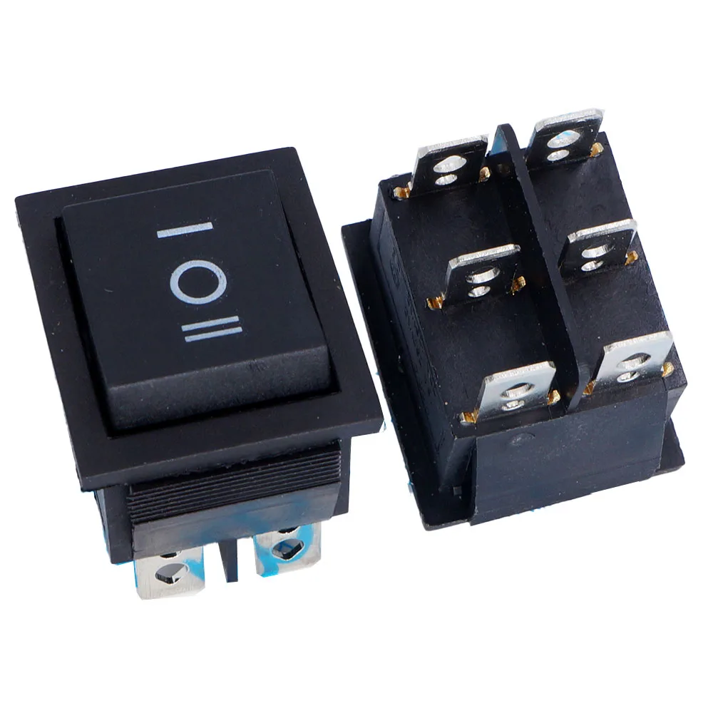 10pcs Rocker Switch 25*31 Six Foot Three Positions KCD4-202 16A Ship Type Boat Shaped Black 6 Pins ON-OFF-ON
10pcs Rocker Switch 25*31 Six Foot Three Positions KCD4-202 16A Ship Type Boat Shaped Black 6 Pins ON-OFF-ON