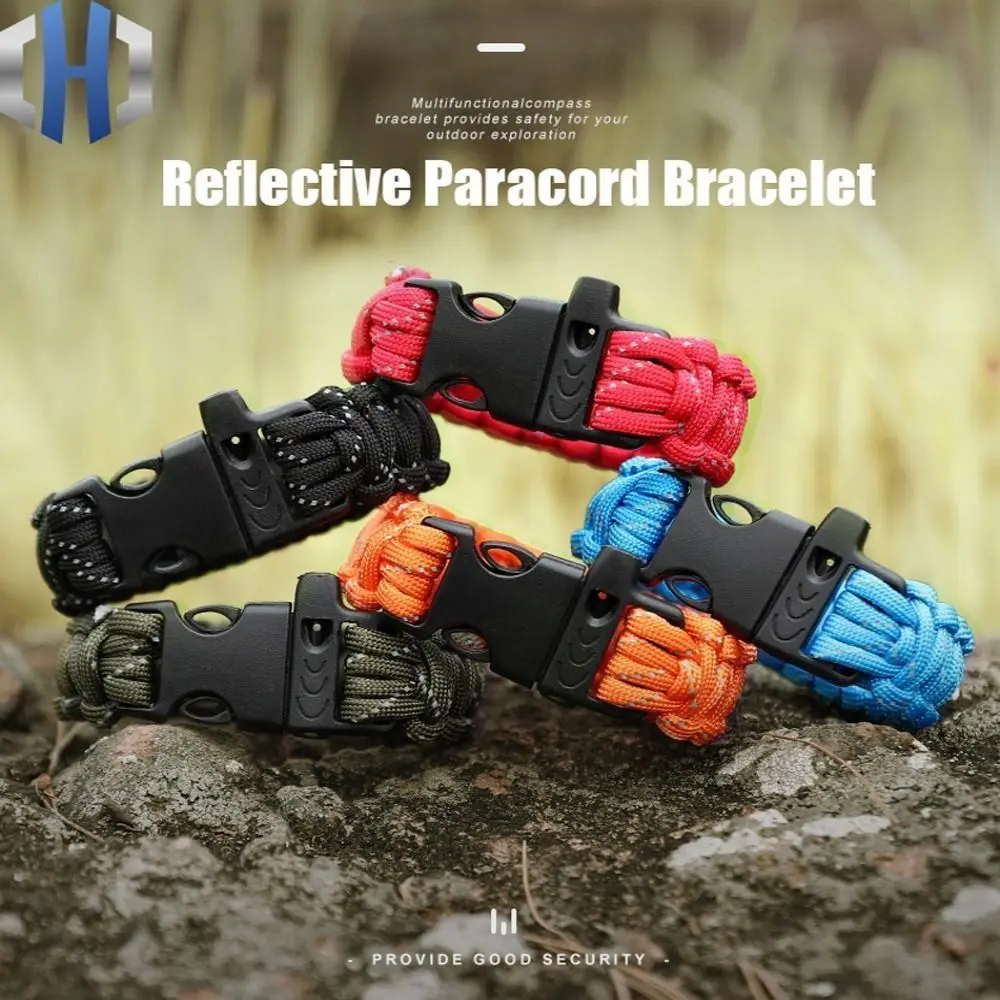 

Plaited Rope Emergency Tool With Whistle Tools Bracelet Corde Nine Core Reflective Survival Saving Bracelet Reflective Bracelet