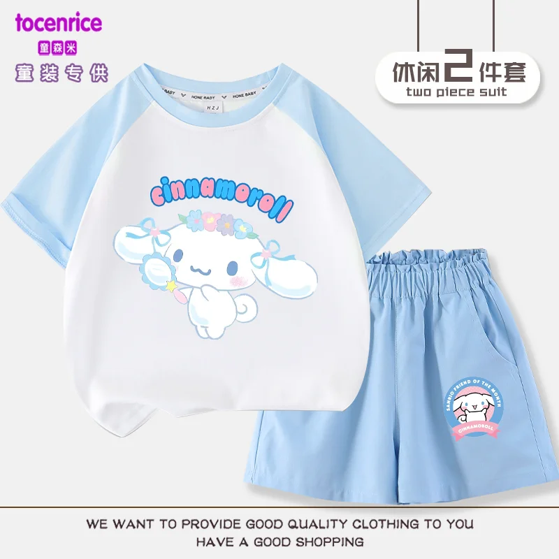 Kawaii Cinnamoroll Girls Short Sleeve Shorts Sanrio Kawaii Anime Print Tops Summer Sweet Cute Cartoon Babys Clothes Korean Tide
Kawaii Cinnamoroll Girls Short Sleeve Shorts Sanrio Kawaii Anime Print Tops Summer Sweet Cute Cartoon Babys Clothes Korean Tide