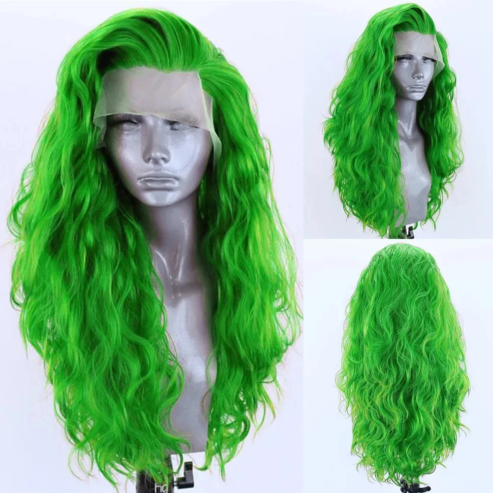 Green Water Wave Lace Front Wig Synthetic Hair Women's Wigs Preplucked Wavy Lace Frontal Wig
Green Water Wave Lace Front Wig Synthetic Hair Women's Wigs Preplucked Wavy Lace Frontal Wig