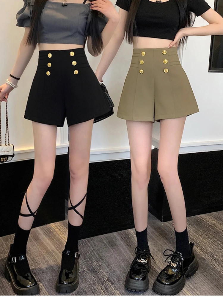 Korean Fashion Button Suit Shorts Female 2023 Spring Summer High-waisted Wide-leg Pants Loose Casual Zipper A-line Black Pants
Korean Fashion Button Suit Shorts Female 2023 Spring Summer High-waisted Wide-leg Pants Loose Casual Zipper A-line Black Pants