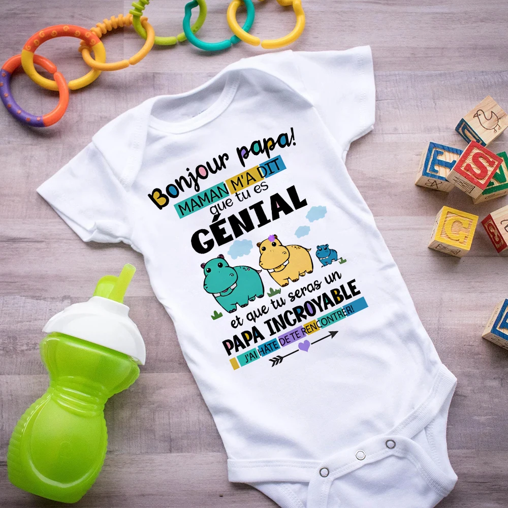 

Hello Dad You Will Be An Amazing Dad I Can't Wait To Meet You Baby Romper Pregnancy Announcement Infant Bodysuit Infant Bodysuit