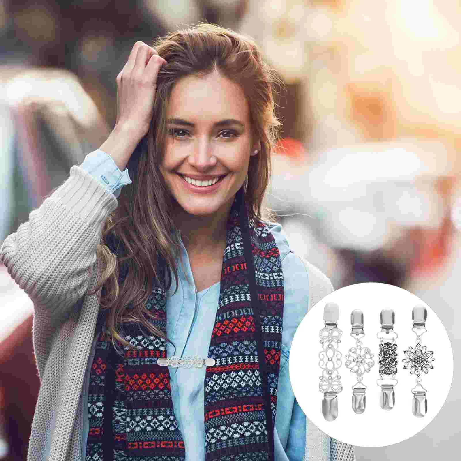 4pcs/Pack Classic Elegant All-Match Fashion Silver Color Sweater Clips For Cardigan Clothes Sweater Coat Vintage Sweater Chain
4pcs/Pack Classic Elegant All-Match Fashion Silver Color Sweater Clips For Cardigan Clothes Sweater Coat Vintage Sweater Chain