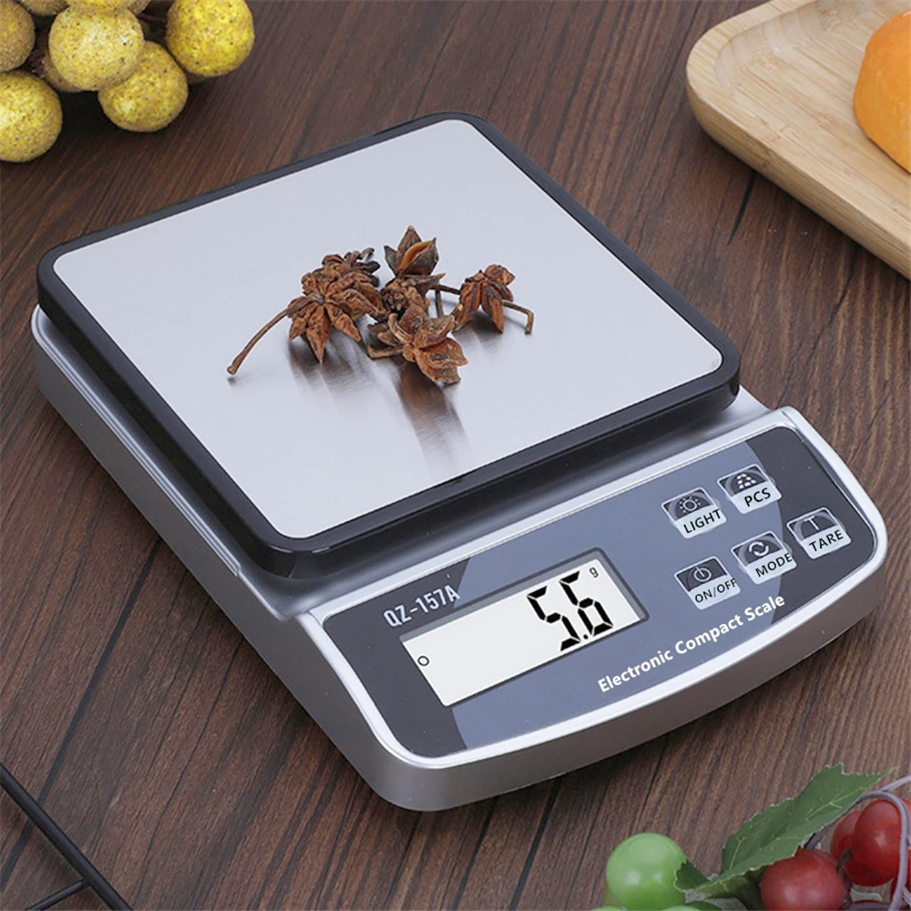 

15KG/10KG/3KG Kitchen Scale with Calibration Waterproof Coffee Scale Precision Digital Scale fit in USB Charge/plug-in/battery