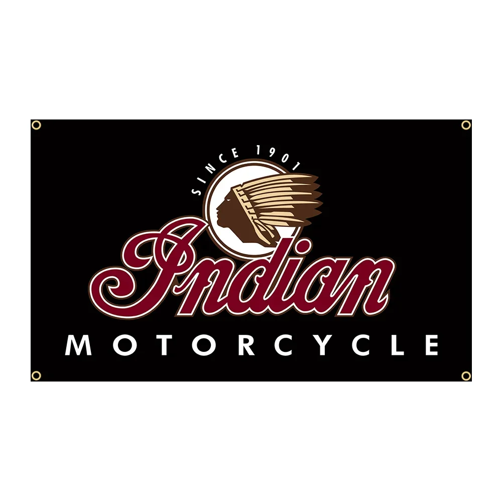 

90x150cm Indian Vintage Motorcycle Racing Flag Polyester Printed Auto Garage or Outdoor Decoration Banner Tapestry 1 - Ft Flags