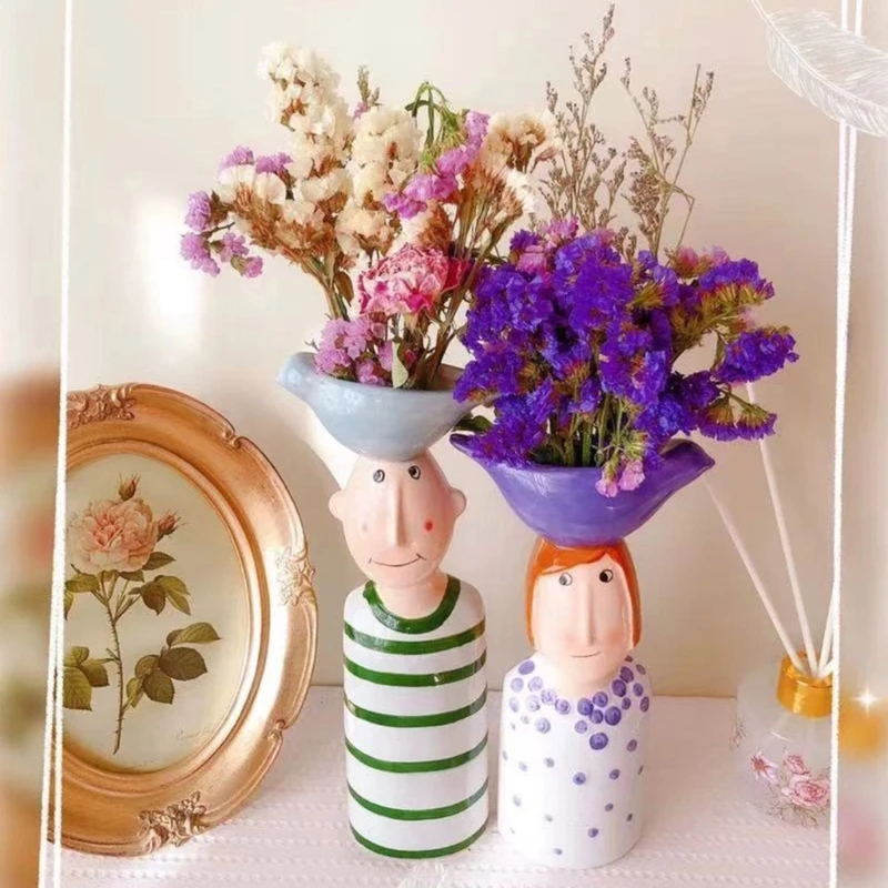 

Декоративный цветочный горшок с лицом птицы, керамическая ваза для цветов, кашпо для растений, домашний сад
