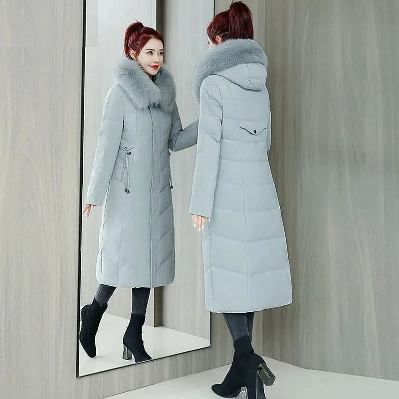 2023 Winter New Down Cotton Parkas Jacket Women's X-Long Faux Fur Collar Padded Jackets Thick Loose Large Size Warm Overcoat
2023 Winter New Down Cotton Parkas Jacket Women's X-Long Faux Fur Collar Padded Jackets Thick Loose Large Size Warm Overcoat