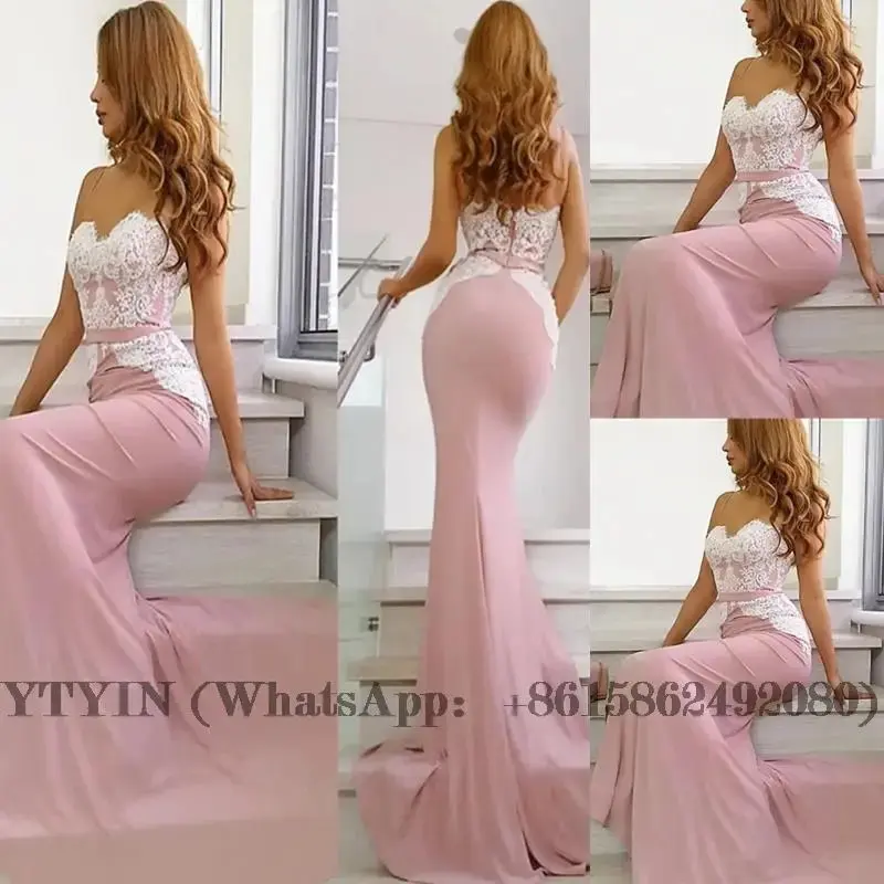 Pink Lace Applique Sexy Hot Mermaid Long Bridesmaid Dresses Maid Of Honor For Wedding Party
Pink Lace Applique Sexy Hot Mermaid Long Bridesmaid Dresses Maid Of Honor For Wedding Party