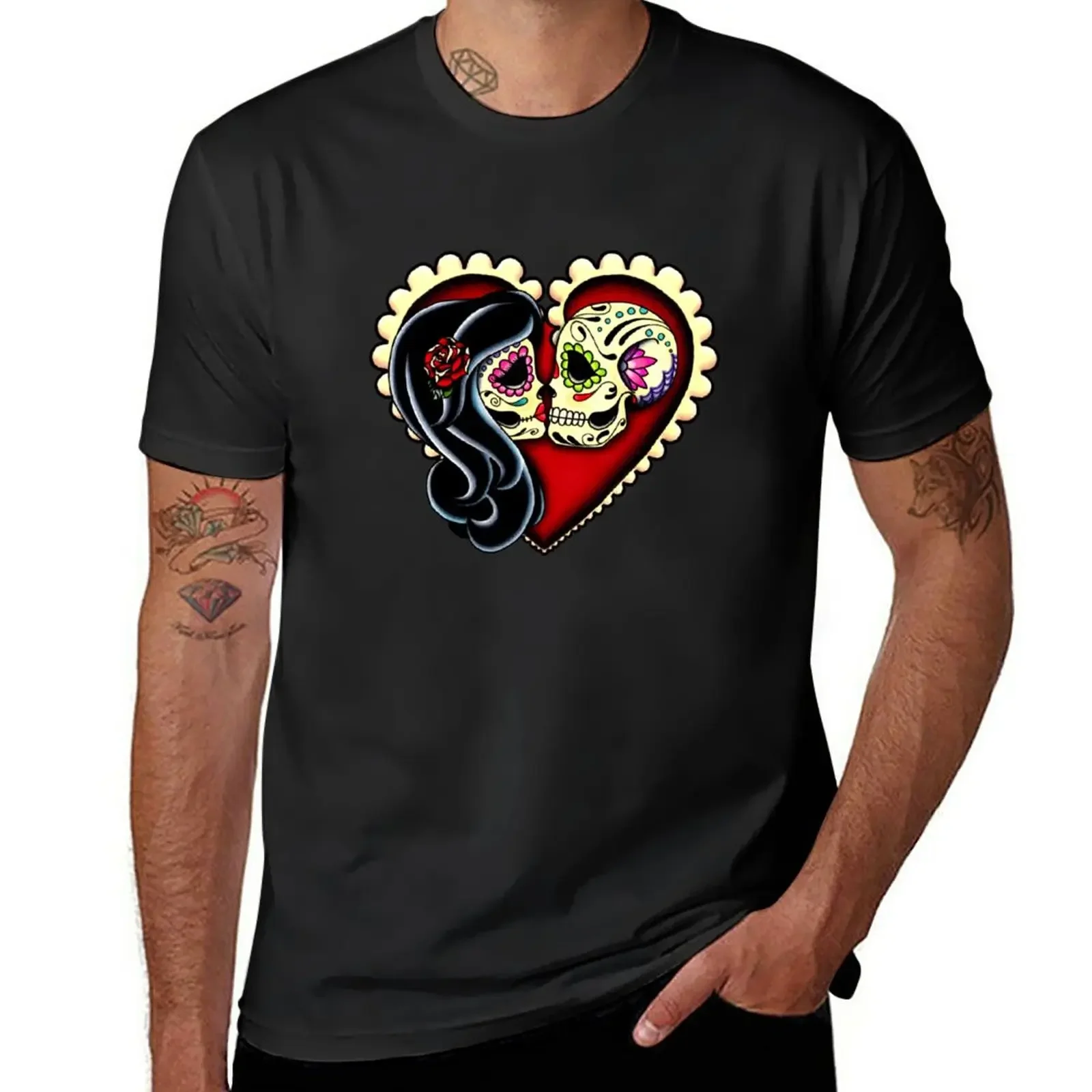 Ashes - Day of the Dead Couple - Sugar Skull Lovers T-Shirt heavyweights summer tops sweat shirts, men
Ashes - Day of the Dead Couple - Sugar Skull Lovers T-Shirt heavyweights summer tops sweat shirts, men