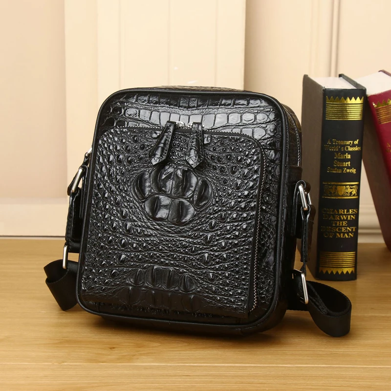 

Genuine Leather alligator handbag large capacity men's briefcase business Crossbody bag fashion men's bag real cowhide bag