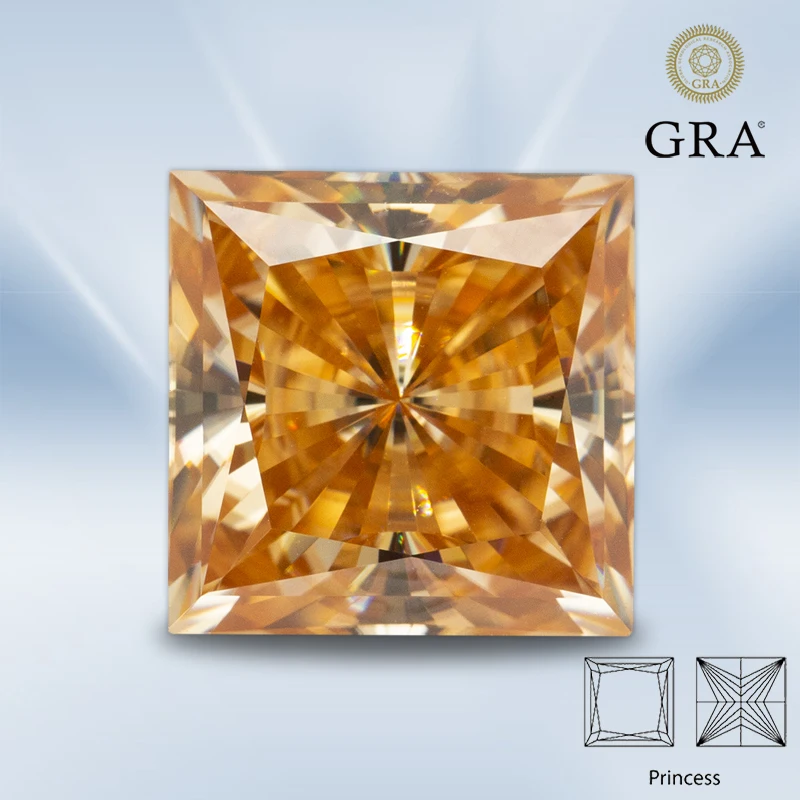 Moissanite Stone Champagne Natural Color Princess Cut Top Quality for DIY Charms Jewelry Making Rings Main Materials Certificate
Moissanite Stone Champagne Natural Color Princess Cut Top Quality for DIY Charms Jewelry Making Rings Main Materials Certificate