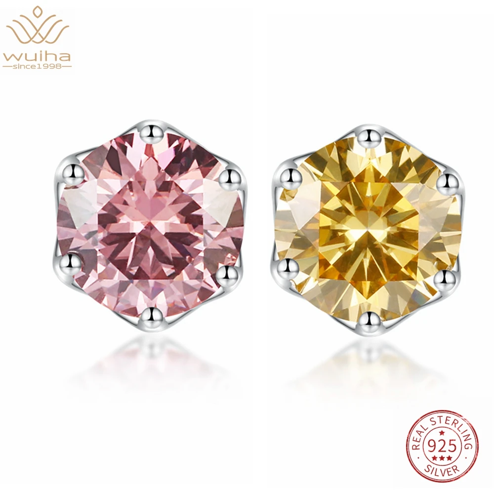 WUIHA 925 Sterling Silver Round 100% Passed Test Diamond 1CT Colorful Moissanite Ear Studs Earrings for Women Gift Drop Shipping
WUIHA 925 Sterling Silver Round 100% Passed Test Diamond 1CT Colorful Moissanite Ear Studs Earrings for Women Gift Drop Shipping
