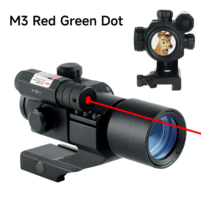 

M3 Hunting Red Dot Sight Optic Reflex Adjustable Red Green Dot Brightness Scope Airsoft Compact Riflescope Tactical Accessories