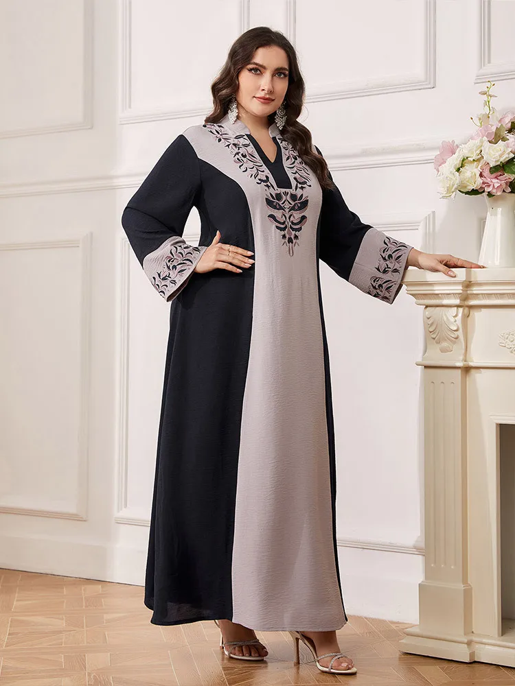 

Ramadan Abaya Dubai Turkey Kaftan Eid Djellaba Marocain Patchwork Maxi Dress Loose Robe Middle East Abayas Islamic Jalabiya Gown