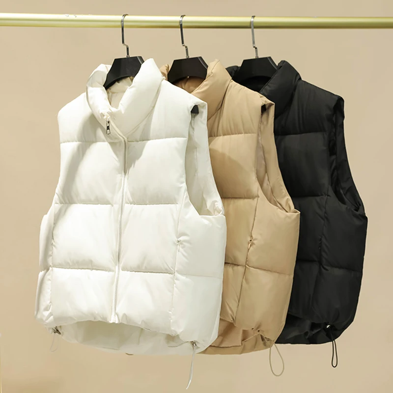 Autumn And Winter Vest Coat Woman Zipper Small Short Waistcoat Drawstring Solid Jacket Coat Sleeveless Warm Cotton Tops Windriel
Autumn And Winter Vest Coat Woman Zipper Small Short Waistcoat Drawstring Solid Jacket Coat Sleeveless Warm Cotton Tops Windriel