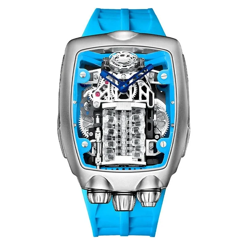 

OBLVLO Men Automatic Watch Luxury Tonneau Mechanical Wristwatch 5ATM Waterproof Luminous Engine Cylinder Dial NH05 Movement
