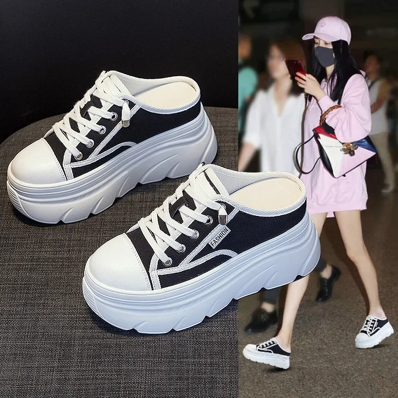9CM New Canvas Slippers Genuine Leather Women Fashion Sneakers Platform Wedge Hidden Heel Summer Shoes Zapatillas De Mujer
9CM New Canvas Slippers Genuine Leather Women Fashion Sneakers Platform Wedge Hidden Heel Summer Shoes Zapatillas De Mujer