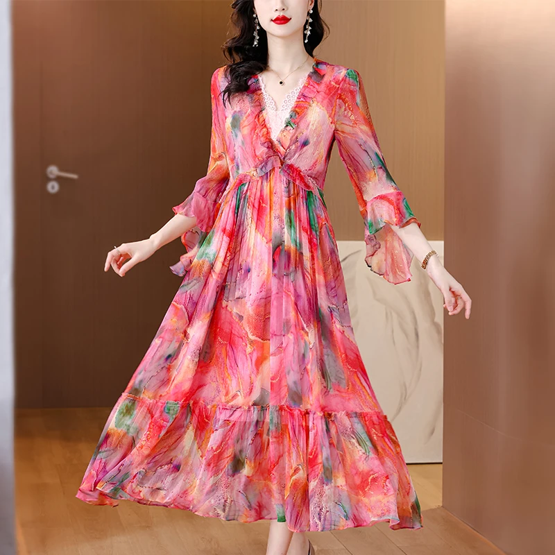 Summer Korean Vacation Fashion Elegant Maxi Dress New Luxury Dance Party Dress 2024 Women Boho Beach Floral Silk Casual Vestidos
Summer Korean Vacation Fashion Elegant Maxi Dress New Luxury Dance Party Dress 2024 Women Boho Beach Floral Silk Casual Vestidos