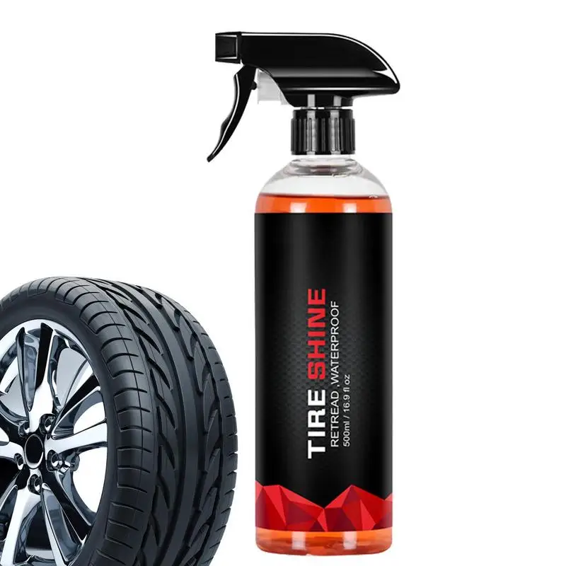 

500ml Car Tire Shine Spray Large Capacity Tyre Cleaner And Brightener Long-lasting High Glossy Polished Refurbishing Agent