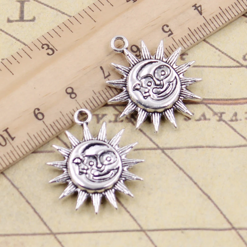 10pcs Charms Sunshine Sun Moon 28x25mm Tibetan Silver Color Pendants Antique Jewelry Making DIY Handmade Craft
10pcs Charms Sunshine Sun Moon 28x25mm Tibetan Silver Color Pendants Antique Jewelry Making DIY Handmade Craft