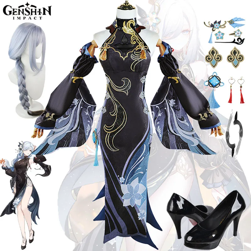 Shenhe Cosplay Costumes Genshin Impact Suits Wig Shoes Black Outfits Halloween Role Play Sexy Uniform Full Set Dress for Women
Shenhe Cosplay Costumes Genshin Impact Suits Wig Shoes Black Outfits Halloween Role Play Sexy Uniform Full Set Dress for Women